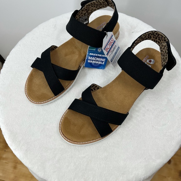 Bob's X Skechers Desert Kiss - Secret Picnic Strappy Sandal Sz 10 in Black - Picture 3 of 11